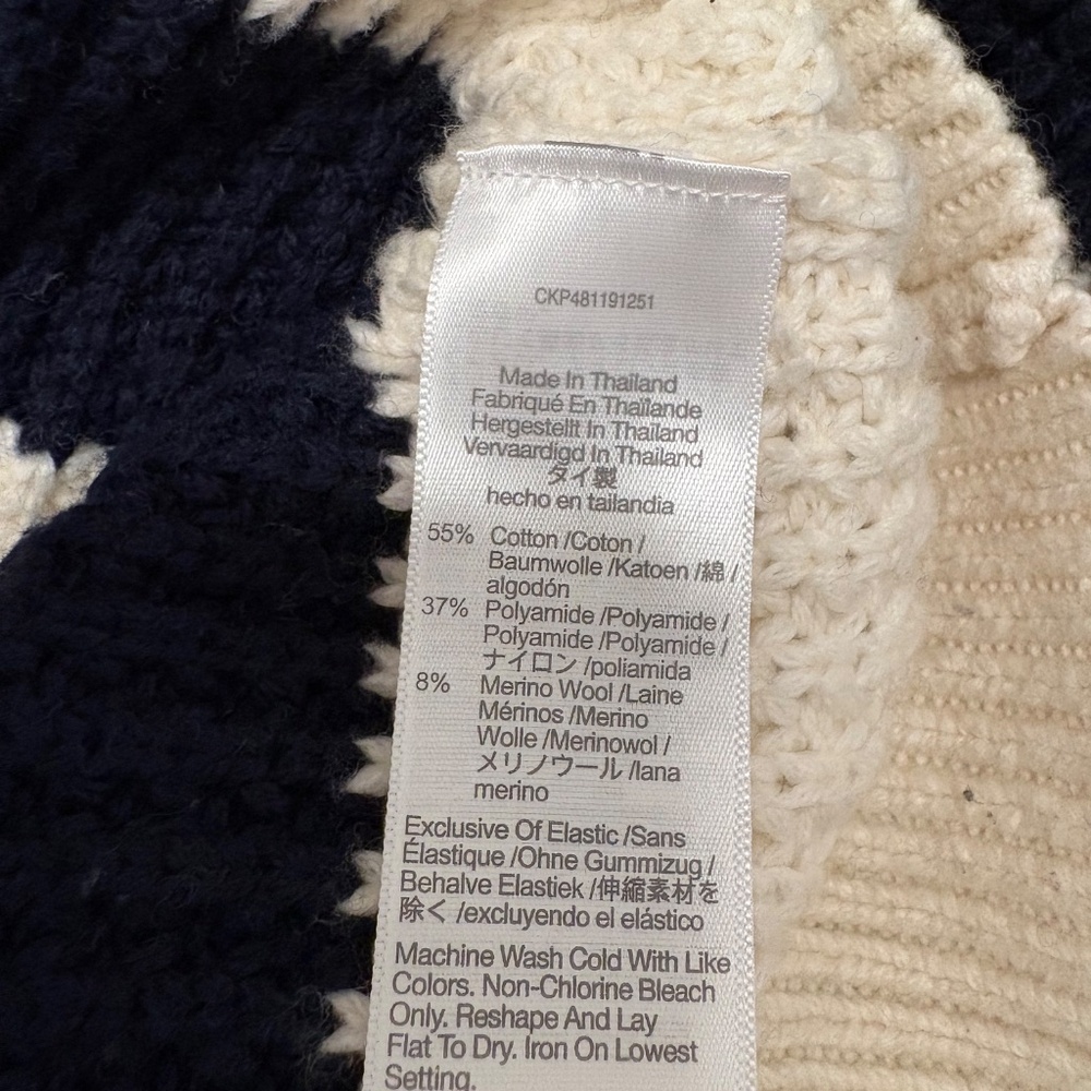 Chunky Waffle Striped Sweater M - Picture 5 of 6